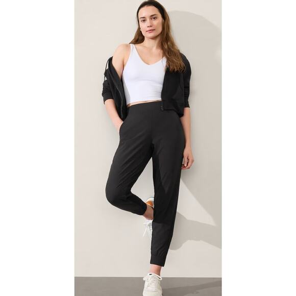 Athleta Brooklyn Legacy Mid Rise Jogger Black Size 20 Casual Travel Comfort - Picture 1 of 12